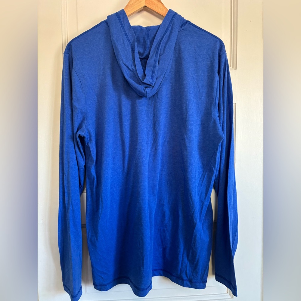 Puma Men's Vibrant Blue Long Sleeve hooded Tee - Picture 4 of 4